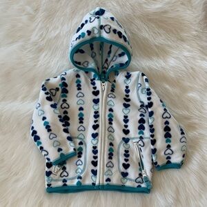 Old Navy Heart Pattern Hoodie - White and Blue